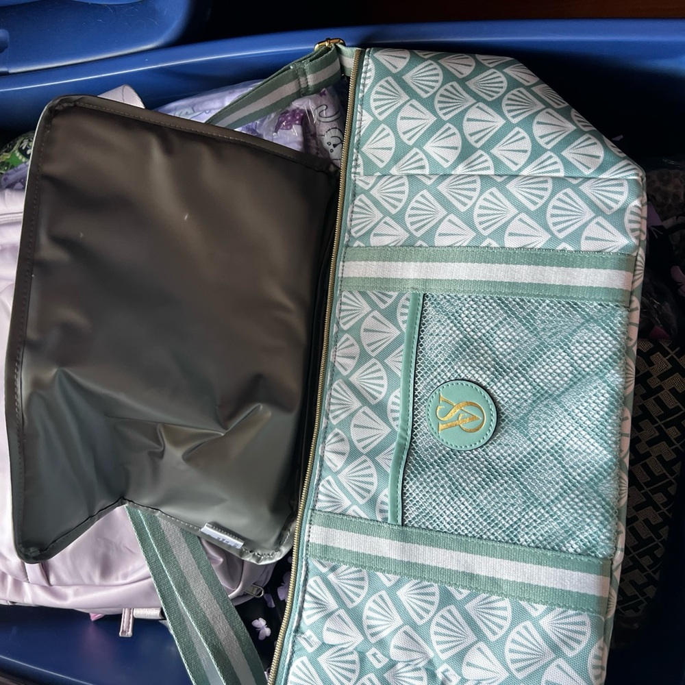 Victoria's Secret Mint Green Patterned Tote